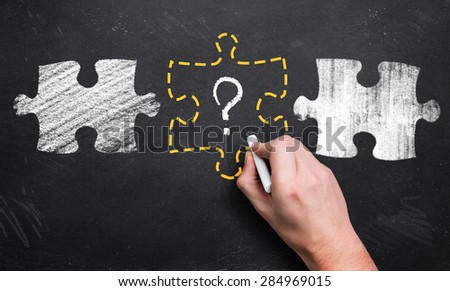 the missing piece of the puzzle Royalty-Free Stock Photo #284969015