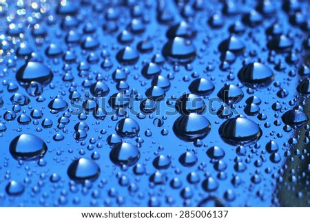 Abstract photo with soft focus of water drops on the surface