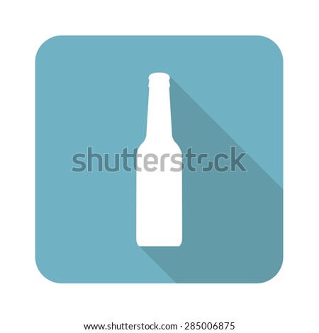 Square icon with bottle silhouette, isolated on white