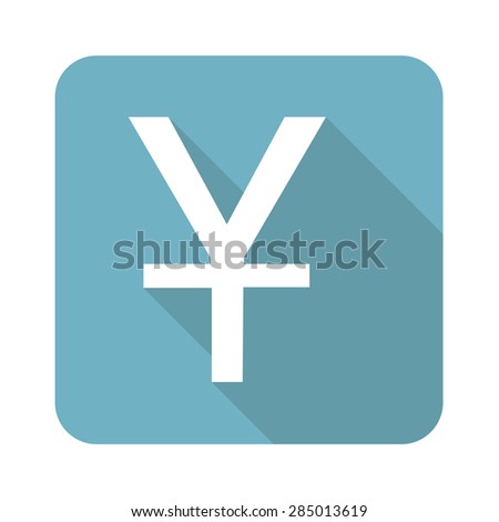 Square icon with yen symbol, isolated on white