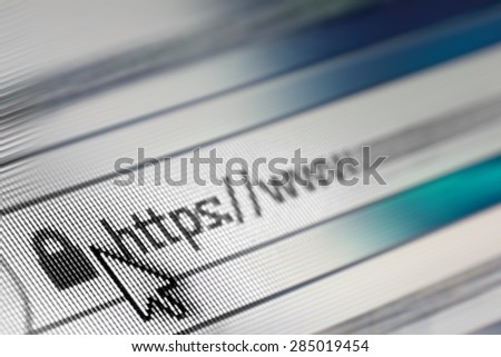 Closeup of Http Address in Web Browser in Shades of Blue - Shallow Depth of Field Royalty-Free Stock Photo #285019454