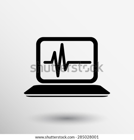 computer diagnostics icon laptop test isolated technical. Royalty-Free Stock Photo #285028001