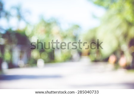 Blur background : outdoor park with tree and bokeh light.