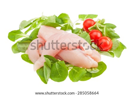 A raw chicken breast isolated on white