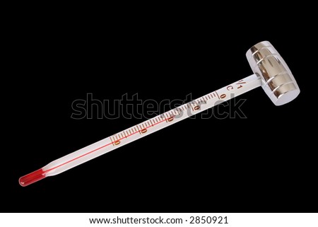 Wine thermometer on a black background