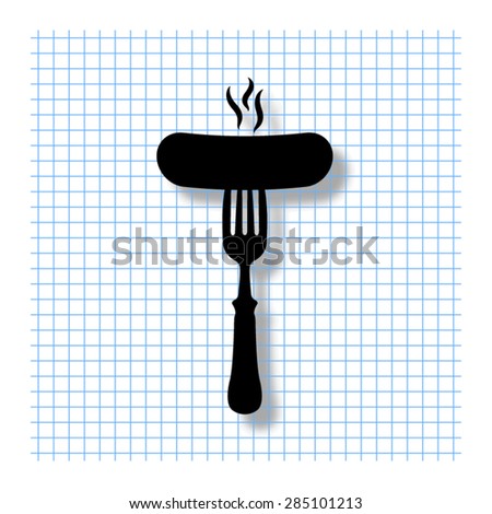 Sausage - vector icon with shadow