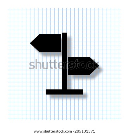 direction sign - vector icon with shadow