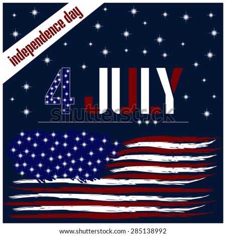 Independence day Card with usa flag