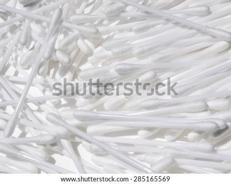 Cotton sticks isolated on the white paper background