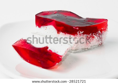 the beauty red cake isolated on white background