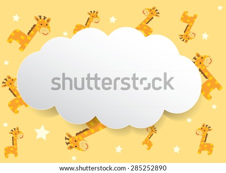 Baby shower giraffe girl card