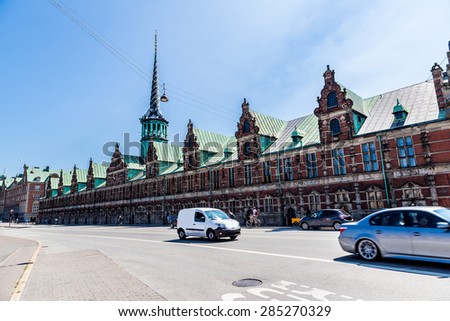 Former stock exchange building  in Copenhagen, Denmark in a summer day