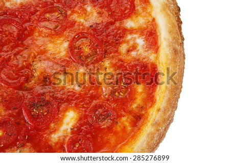 Pizza margarita on a white background