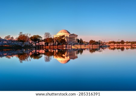 Jefferson Memorial during the Cherry Blossom Festival. Washington, D.C.