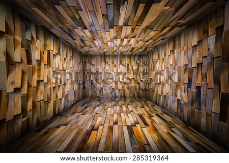 Abstract Urban Wooden Room Interior Stage Background