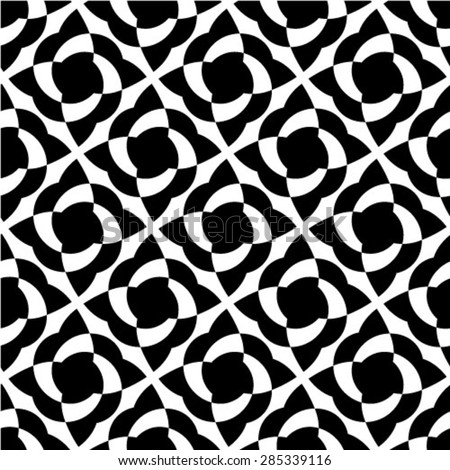 Abstract geometric seamless pattern. Black and white style pattern.
