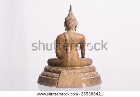 Old image of Buddha .Buddha on a white background. 