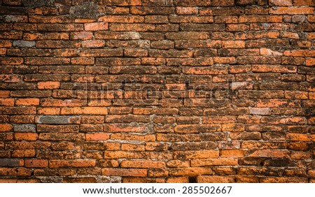 background and texture decorative old red brick wall surface