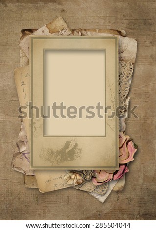 Grunge background with vintage photo-frame
