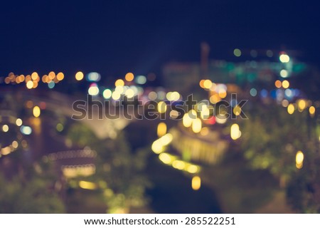 City night light blur bokeh , bokeh background- vintage effect style pictures.