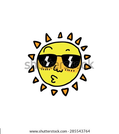 cartoon summer sun