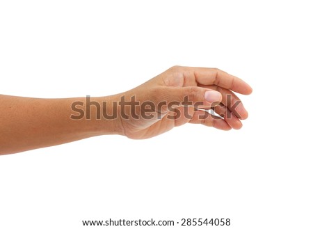 male hand on the isolated background Royalty-Free Stock Photo #285544058