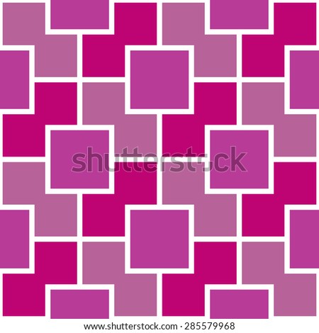 Pink squares. Checkered seamless vector pattern background. Clipping mask.