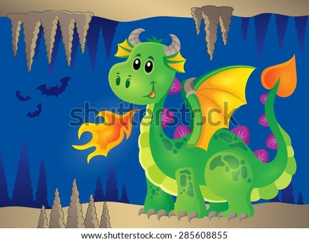 Image with happy dragon theme 2 - eps10 vector illustration.