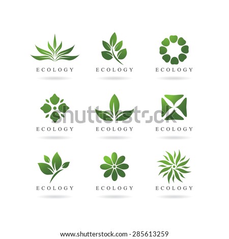 eco green logos vector
