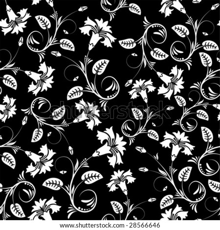 Flower seamless pattern with leaf, element for design, vector illustration