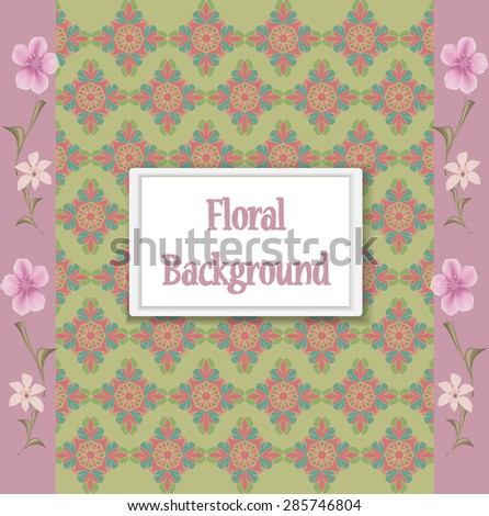 Retro floral background cover design