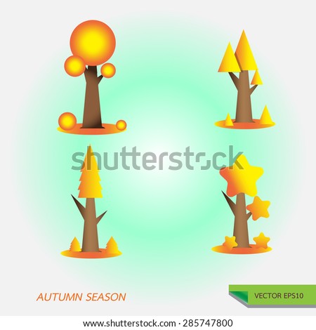 vector concept of beautiful pine trees at different types.