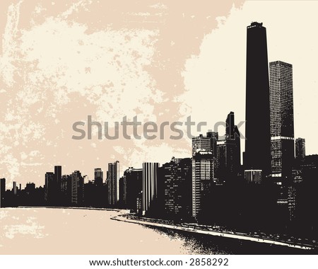 View of Chicago skyline from Lake Michigan