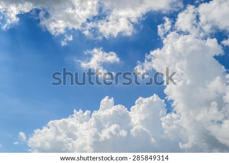 white clouds and clear sky background