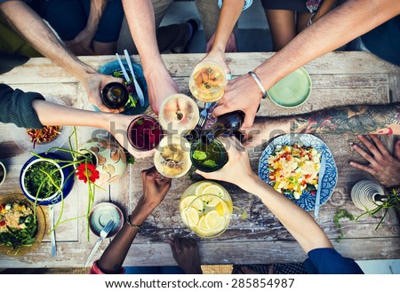 Food Table Healthy Delicious Organic Meal Concept Royalty-Free Stock Photo #285854987