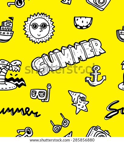 hand drawn summer background
