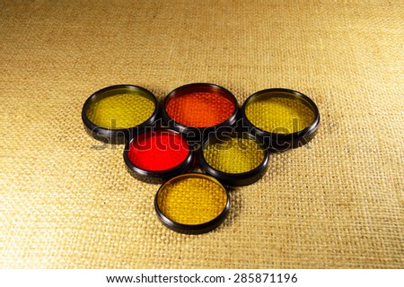 Triangle optical filters on the canvas background