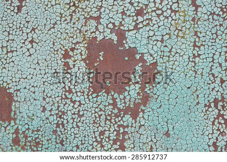 Colored, rusty metal panel. Background