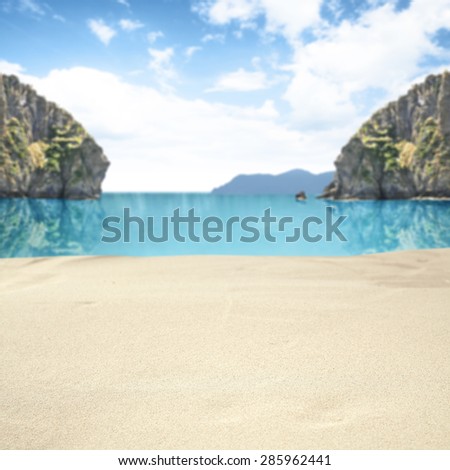 free place on sand and summer decoration 