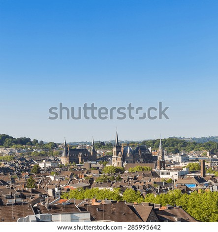 Aachen cathedral and town hall at summer, germany