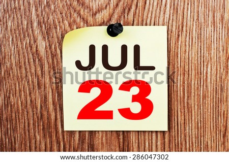July 23 Calendar. Part of a set