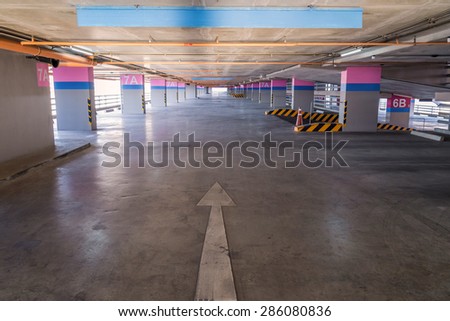 Empty parking garage on the building.