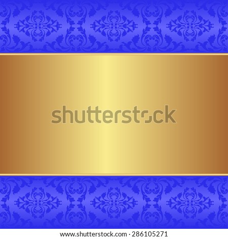 vintage background blue and golden