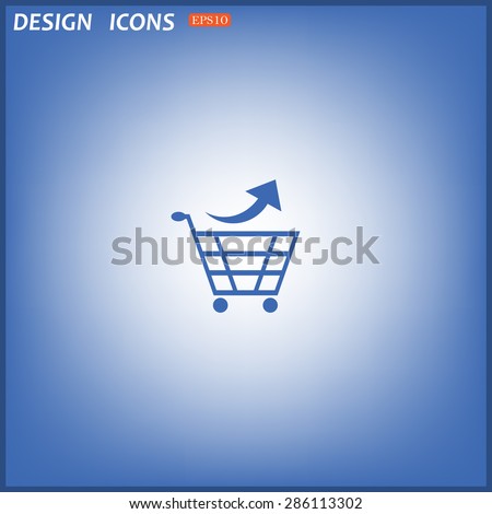 remove from the shopping cart. icon. vector. Flat design style.