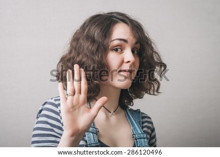 girl showing stop