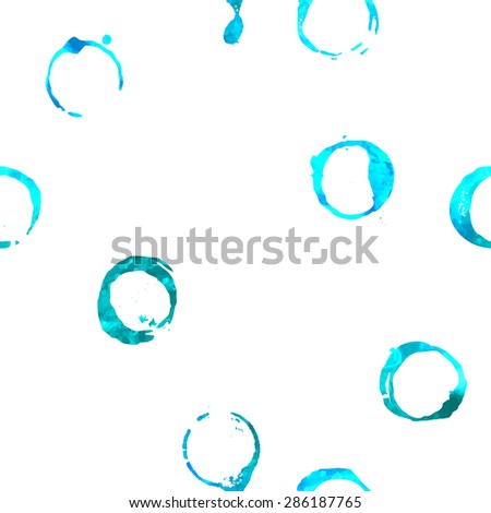 Seamless pattern with wine stains. Wine glass mark isolated on white background. Vector illustration.