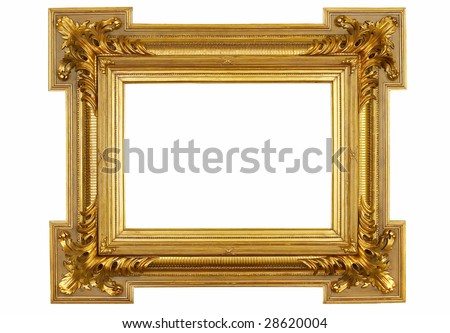 The isolated gold old frame