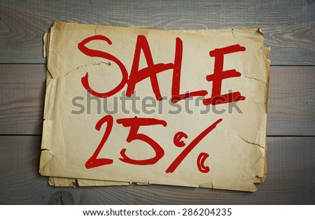 
Sale 25%. Concept photo