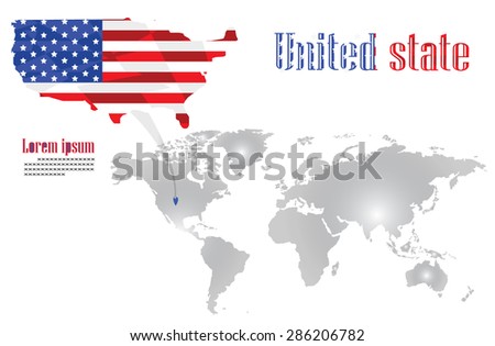 The united state map is on the world map