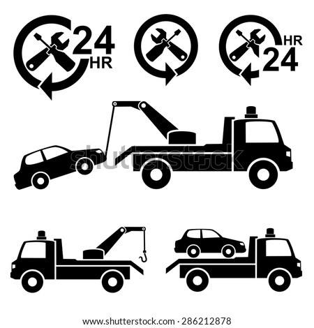 Car towing truck icon.vector Royalty-Free Stock Photo #286212878